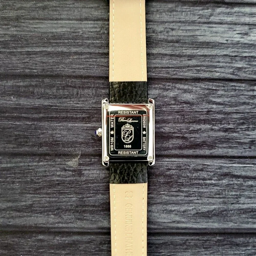 Pierre Lucerne 1888 Tank‎ Swiss Inspired Design Classic Mens Watch Black Band